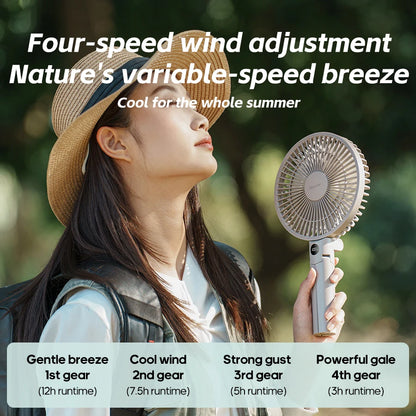 3000mAh Portable Folding Fan - 2-in-1 Handheld & Desk Fan