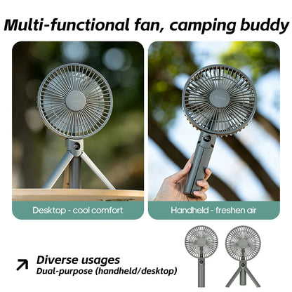 3000mAh Portable Folding Fan - 2-in-1 Handheld & Desk Fan