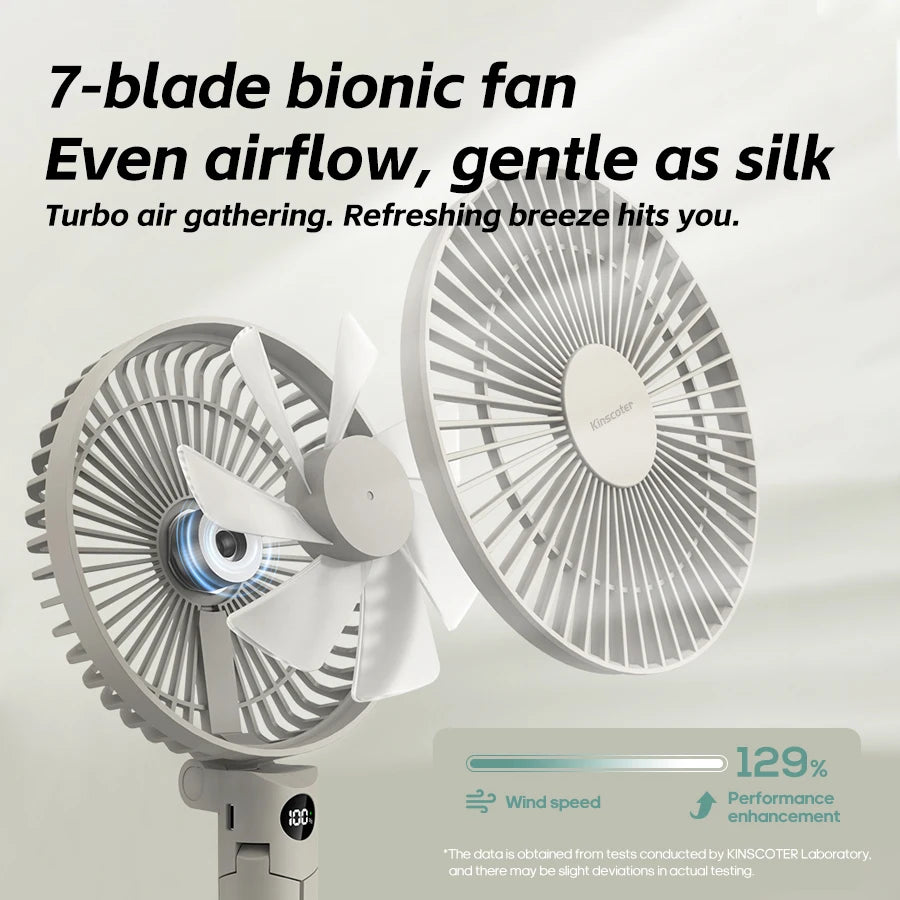 3000mAh Portable Folding Fan - 2-in-1 Handheld & Desk Fan
