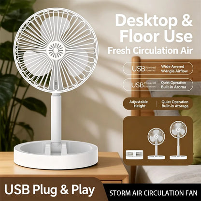 Quiet USB Desk Fan with On/Off Switch - Powerful Airflow