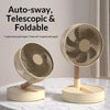 8-Inch Foldable Desk & Floor Fan - Rechargeable, 4 Speeds & Timer