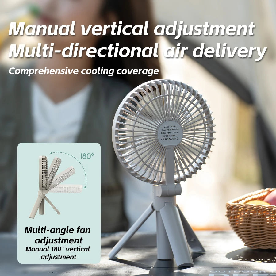 3000mAh Portable Folding Fan - 2-in-1 Handheld & Desk Fan
