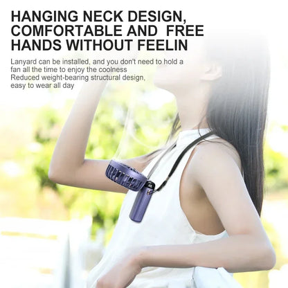 3-in-1 Foldable Handheld & Neck Fan with LED Display - 5 Speeds, Phone Stand