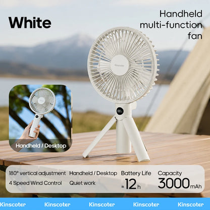 3000mAh Portable Folding Fan - 2-in-1 Handheld & Desk Fan
