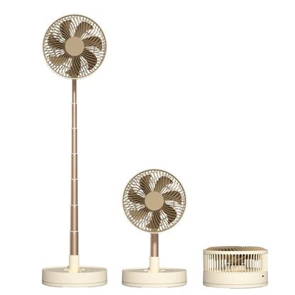 8-Inch Foldable Desk & Floor Fan - Rechargeable, 4 Speeds & Timer