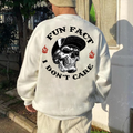 Fun Fact I Don't Care Skull Print Men's Sweatshirt