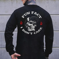 Fun Fact I Don't Care Skull Print Men's Sweater