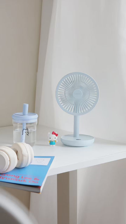 KINSCOTER Smart Oscillating Desk Fan 4000mAh - USB Rechargeable, Ultra-Quiet, 5 Speeds for Home & Office